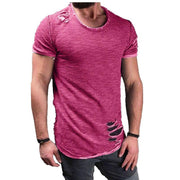 Angelo Ricci™ Ripped Slim Fit Cotton T-Shirt