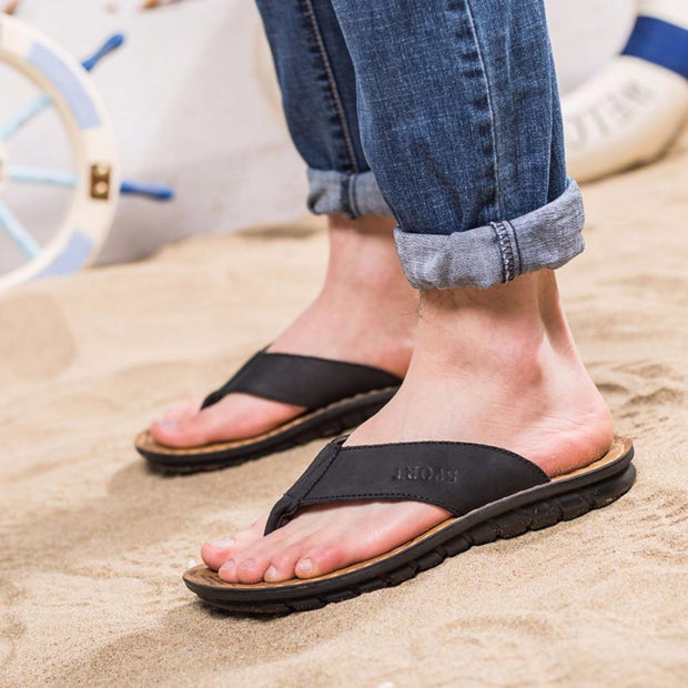 Angelo Ricci™ Cow Leather Fashion Flip Flops