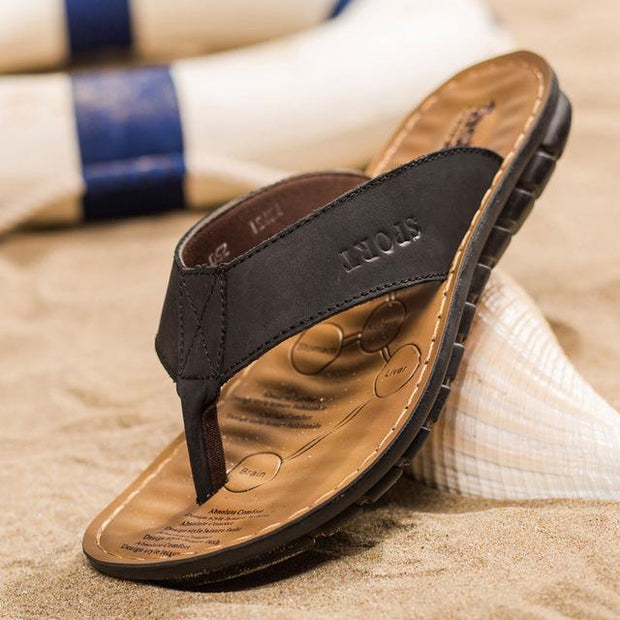 Angelo Ricci™ Cow Leather Fashion Flip Flops