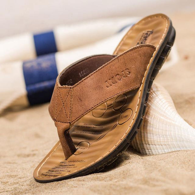 Angelo Ricci™ Cow Leather Fashion Flip Flops