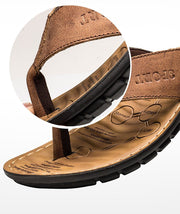 Angelo Ricci™ Cow Leather Fashion Flip Flops