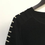 Angelo Ricci™ Round Neck Patchwork Quality Knitted Pullover