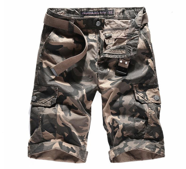 Angelo Ricci™ Camouflage Cargo Cotton Shorts