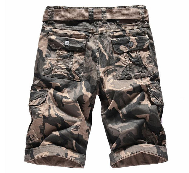 Angelo Ricci™ Camouflage Cargo Cotton Shorts