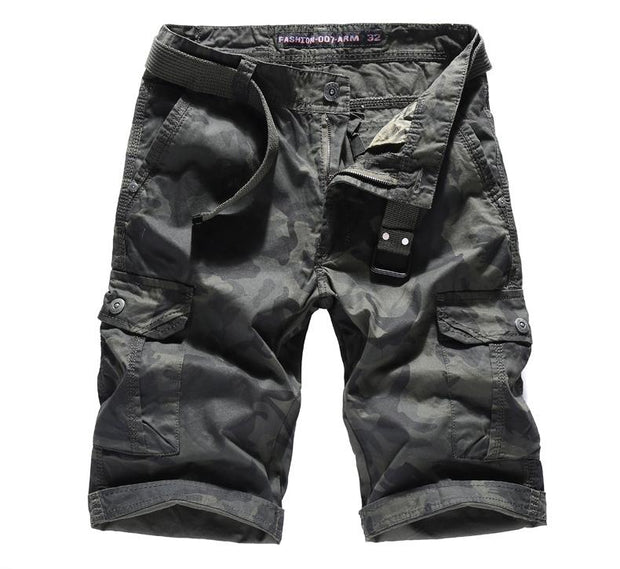 Angelo Ricci™ Camouflage Cargo Cotton Shorts