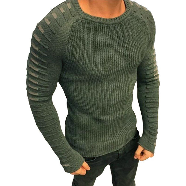 Angelo Ricci™ Round Neck Patchwork Quality Knitted Pullover