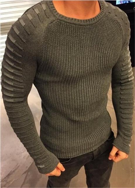 Angelo Ricci™ Round Neck Patchwork Quality Knitted Pullover