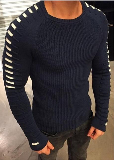 Angelo Ricci™ Round Neck Patchwork Quality Knitted Pullover