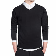 Angelo Ricci™ Knitted Warm V-Neck Pullover