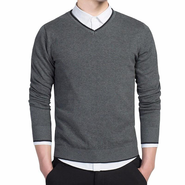 Angelo Ricci™ Knitted Warm V-Neck Pullover