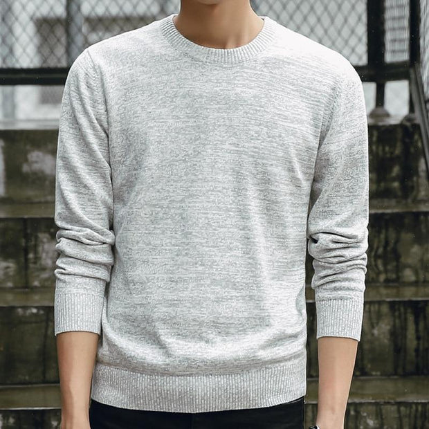 Angelo Ricci™ Casual O-Neck Slim Cotton Knit Pullover