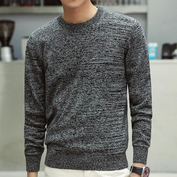 Angelo Ricci™ Casual O-Neck Slim Cotton Knit Pullover