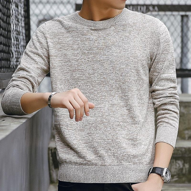 Angelo Ricci™ Casual O-Neck Slim Cotton Knit Pullover