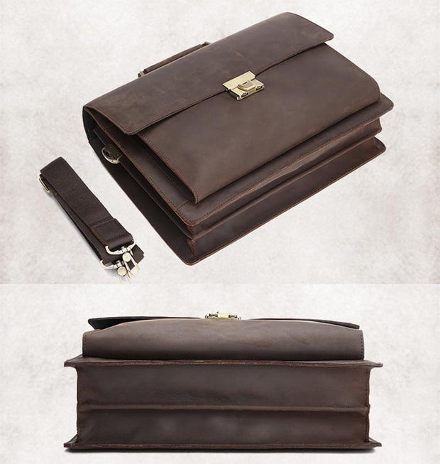 Angelo Ricci™ Vintage Style Leather Briefcase