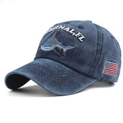 West Louis™ Washed Cotton Baseball Cap Deep Blue / One Size - West Louis