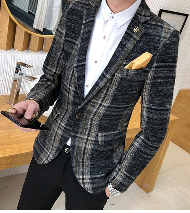 Angelo Ricci™ Designer Blazer Tweed Button