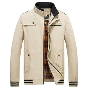 West Louis™ Stand Collar Zipper Coats Khaki / M - West Louis