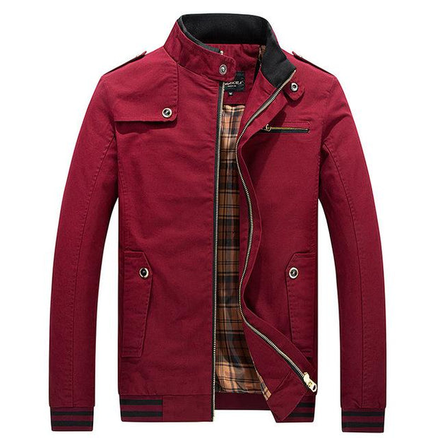 West Louis™ Stand Collar Zipper Coats Red / M - West Louis