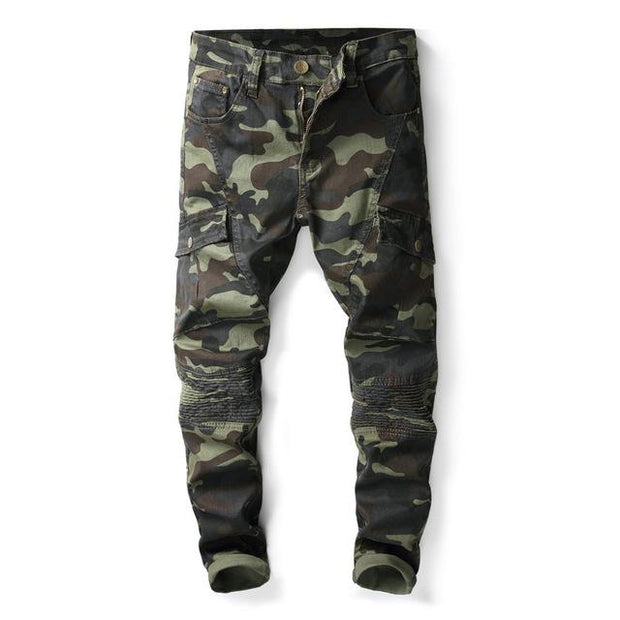 West Louis™ Camo Multi-Pocket Casual Jeans Green / 29 - West Louis