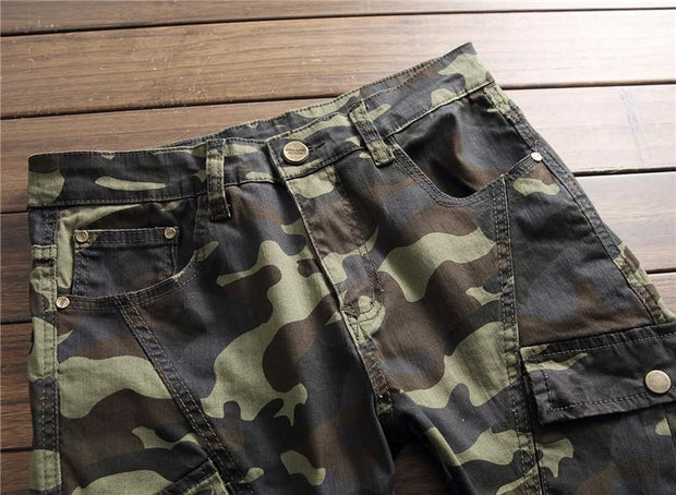 West Louis™ Camo Multi-Pocket Casual Jeans  - West Louis