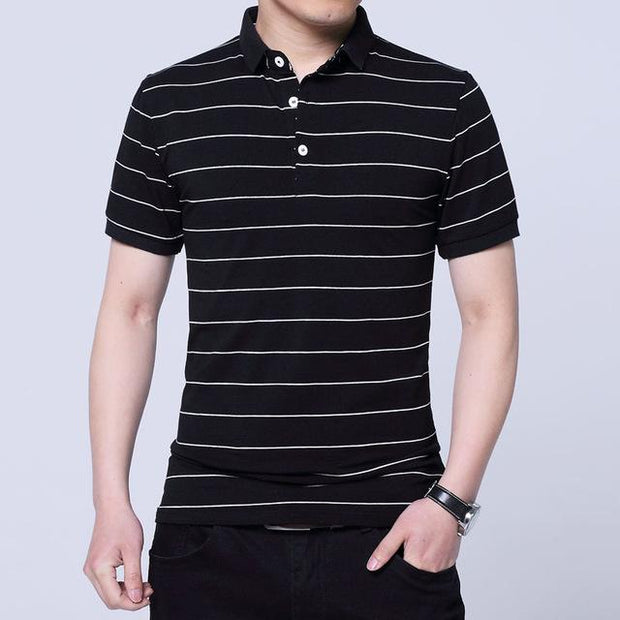 West Louis™ Brand Summer Stripped Polo Shirt Black / M - West Louis