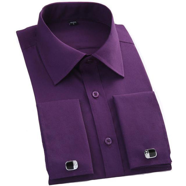 West Louis™ French Cufflinks Shirts Dark Purple / S - West Louis