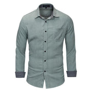 West Louis™ 100% Cotton Plain Plaid Shirt Light Green / S - West Louis