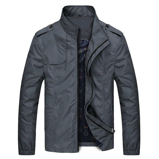 Angelo Ricci™ Autumn Solid Stand Collar Windproof Jacket