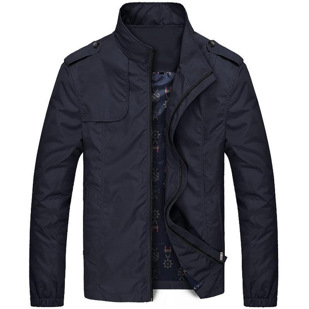 Angelo Ricci™ Autumn Solid Stand Collar Windproof Jacket