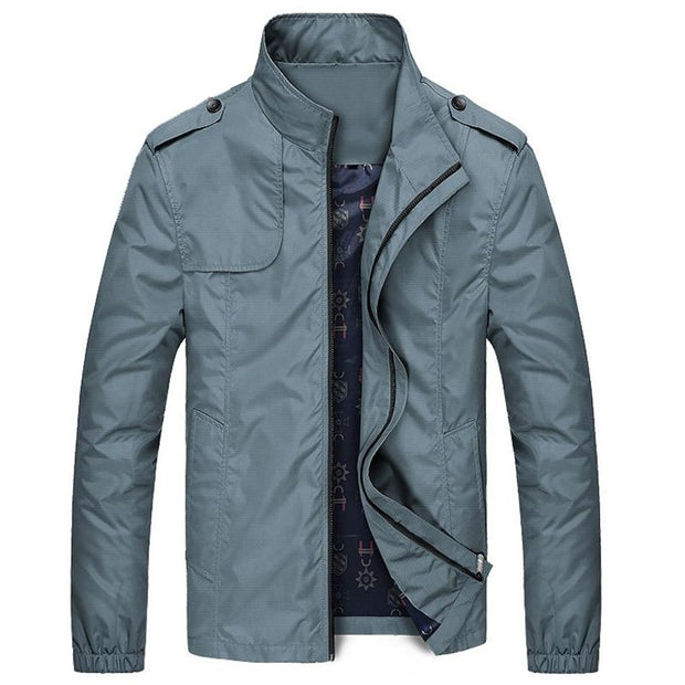 Angelo Ricci™ Autumn Solid Stand Collar Windproof Jacket