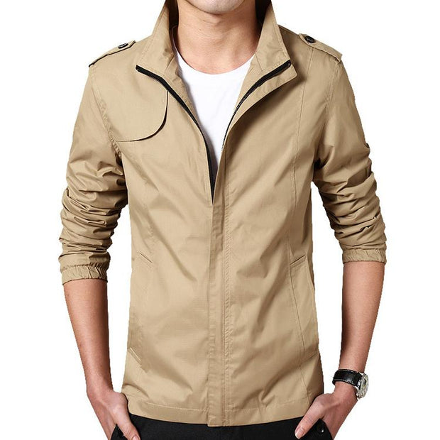 Angelo Ricci™ Autumn Solid Stand Collar Windproof Jacket