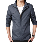 Angelo Ricci™ Autumn Solid Stand Collar Windproof Jacket