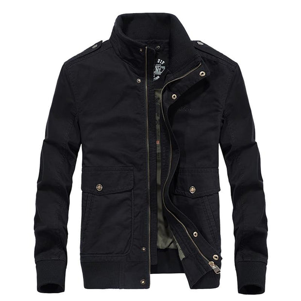 Angelo Ricci™ Multi-Pockets Stand Collar Military Jacket