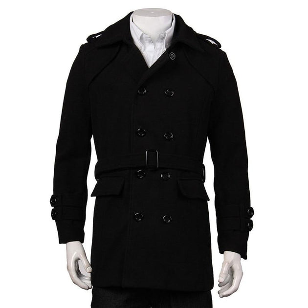 Angelo Ricci™ Faux Wool Trench Business Long Coat