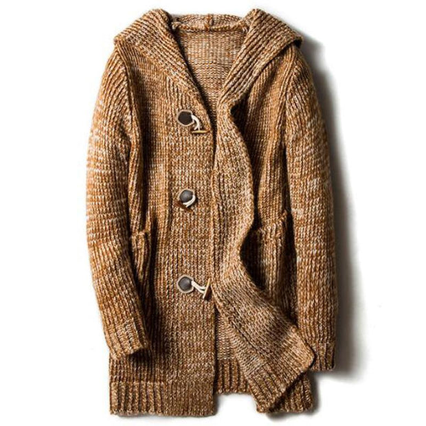 Angelo Ricci™ Hooded Knit Jersey Cardigan Sweater