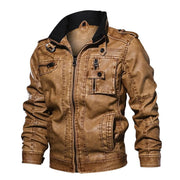 Angelo Ricci™ Branded Military Leather Jacket