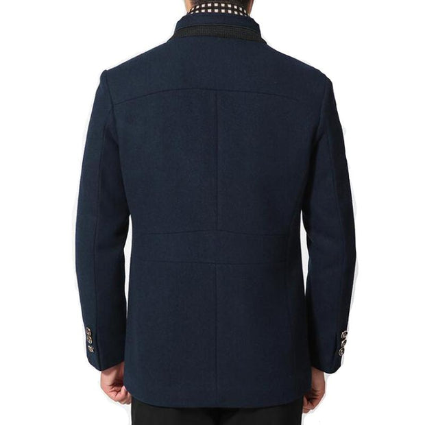 Angelo Ricci™ Wool Cashmere Detachable Scarf Coat