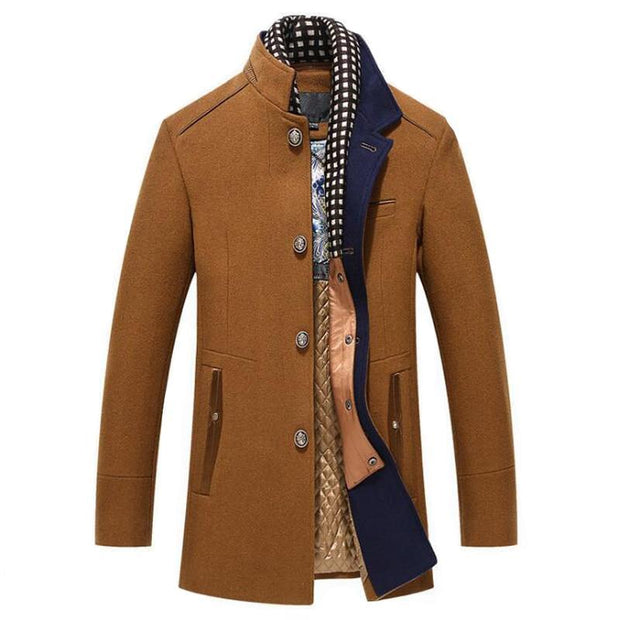 Angelo Ricci™ Wool Cashmere Detachable Scarf Coat