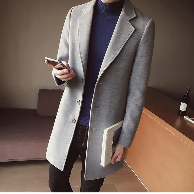 Angelo Ricci™ England Wool Long Overcoat