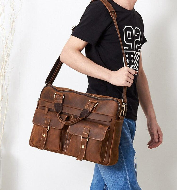 Angelo Ricci™ Vintage Style Leather Briefcases