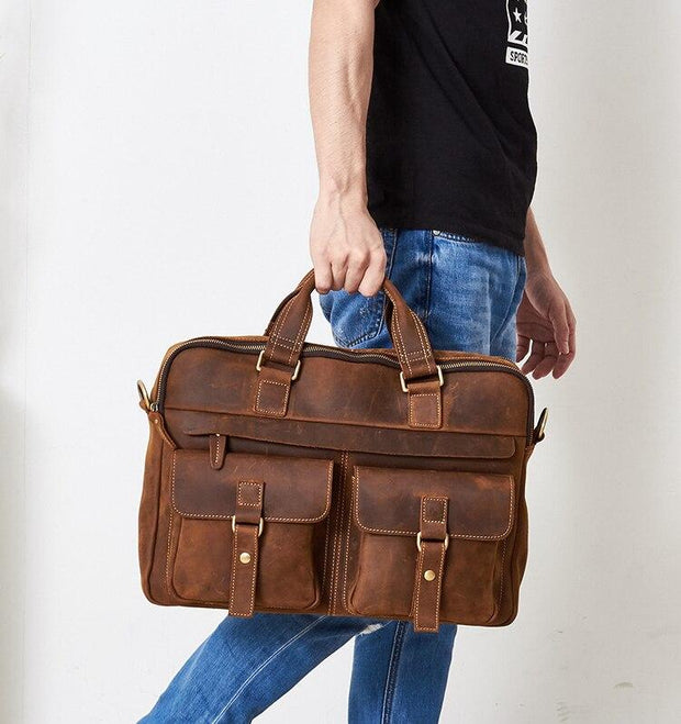 Angelo Ricci™ Vintage Style Leather Briefcases