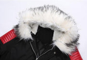 Angelo Ricci™ Fur Collar Hooded Black Color Long Parka