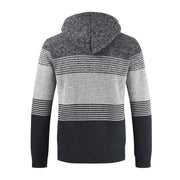 Angelo Ricci™ Striped Knitting Zipper Hoodie