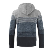 Angelo Ricci™ Striped Knitting Zipper Hoodie