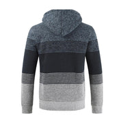 Angelo Ricci™ Striped Knitting Zipper Hoodie