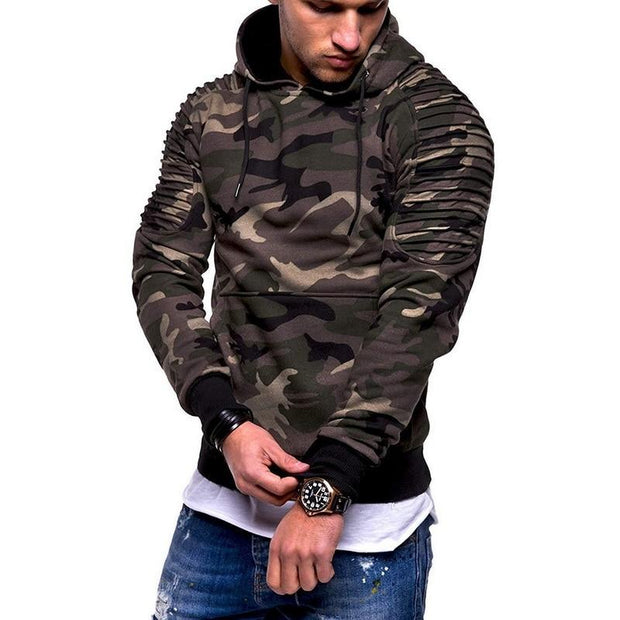 Angelo Ricci™ Camo Pleated Hoodie