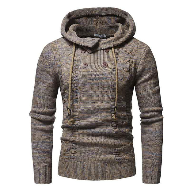 Angelo Ricci™ Knitted Turtleneck Top Sweater Hoodie