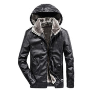 Angelo Ricci™ Faux Fur Liner Thicken Leather Coat