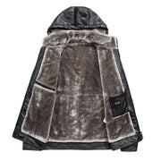 Angelo Ricci™ Faux Fur Liner Thicken Leather Coat