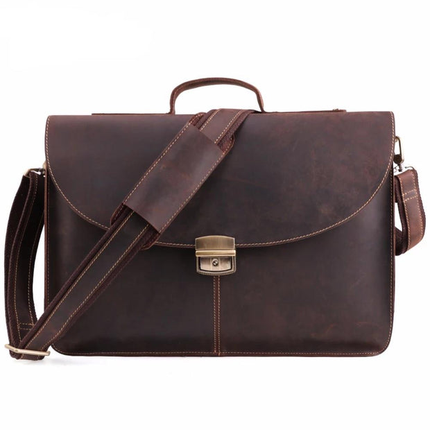 Angelo Ricci™ Retro Genuine Leather Business Briefcase